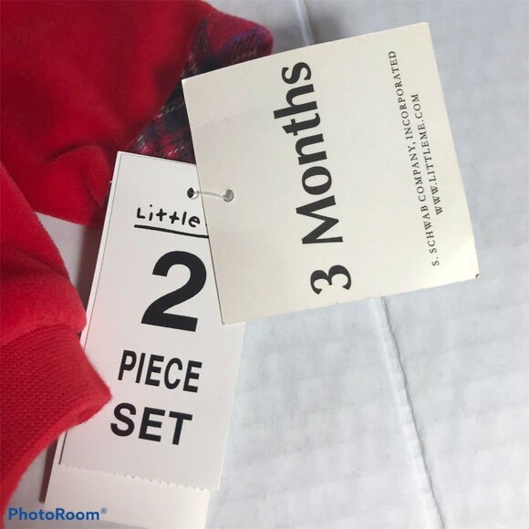 Little Me Baby's First Christmas Size 3 Month Red Footie Beanie Bib Set New - Picture 7 of 12